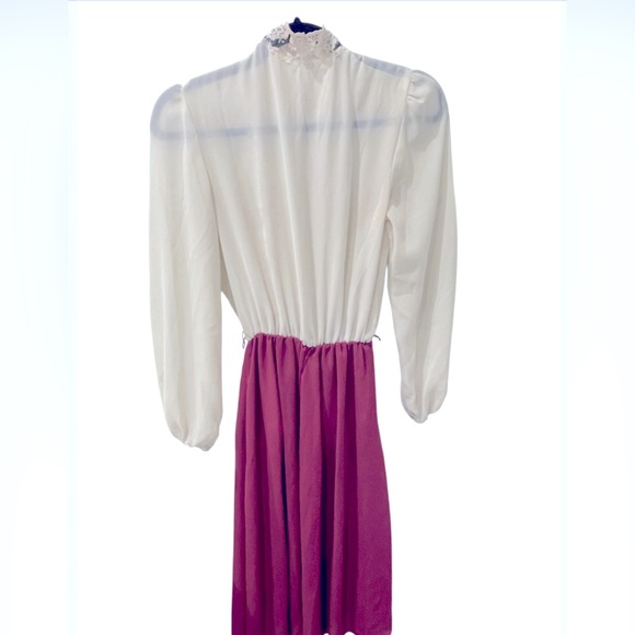 Vintage Cream and Pink Lace Dress - Picture 4 of 4